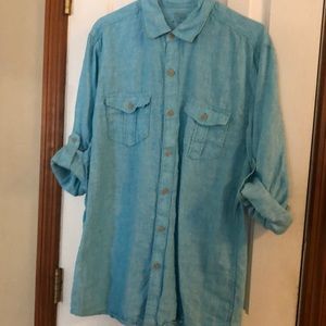 4/$20 Ocean Coast Linen Shirt size Medium